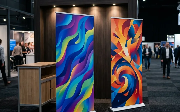 Roll up baner postavljen na sajmu